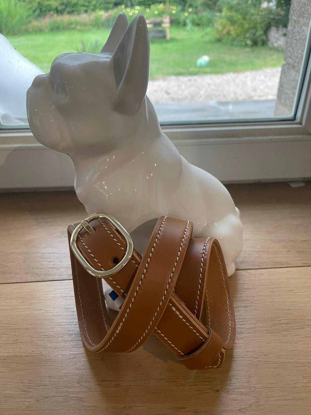 Ceinture Fauve 25mm - Surpiqures crème