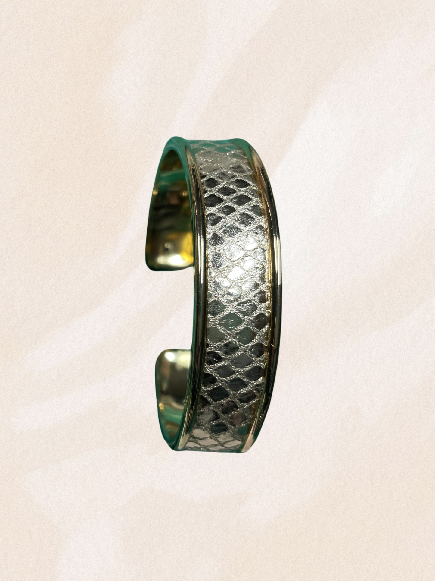 Manchette 10mm - Doré et Doré quadrillé