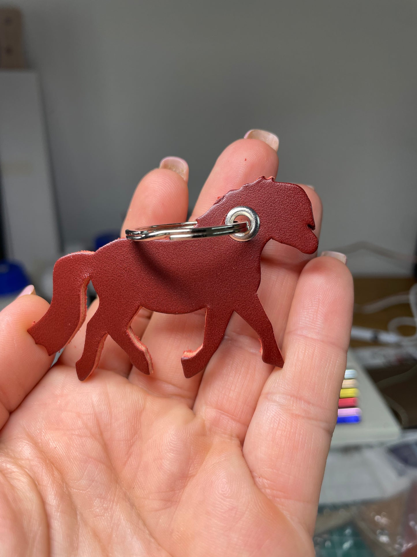 🐴 Petit Porte-Clé Poney en Cuir